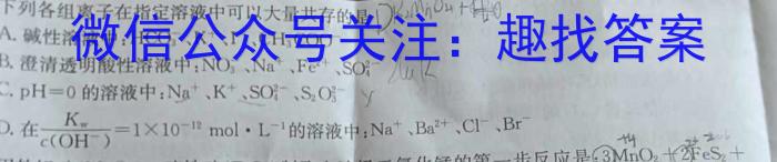 安徽省合肥一六八中学2025届高三10月段考试卷化学