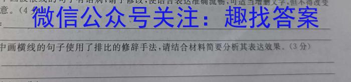 益卷 2024年陕西省初中学业水平考试模拟卷(三)3语文