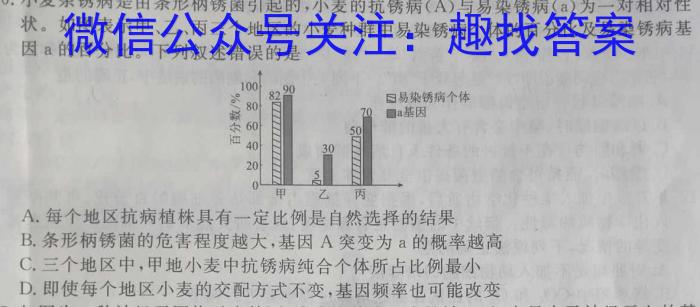 2024年河北省初中毕业生升学文化课考试(1)生物学试题答案