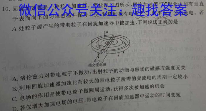 2024年河北省初中毕业生升学文化课考试（十）物理试卷答案