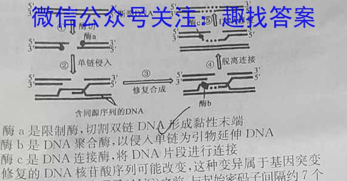 河北省沧州市2023-2024学年度第二学期七年级期末教学质量评估生物学试题答案