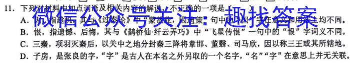 云南省楚雄州中小学2023~2024学年高三上学期期中教育学业质量监测(24-59C)语文