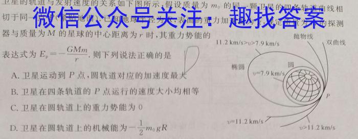 文海大联考·2024届高三期中考试物理试卷答案