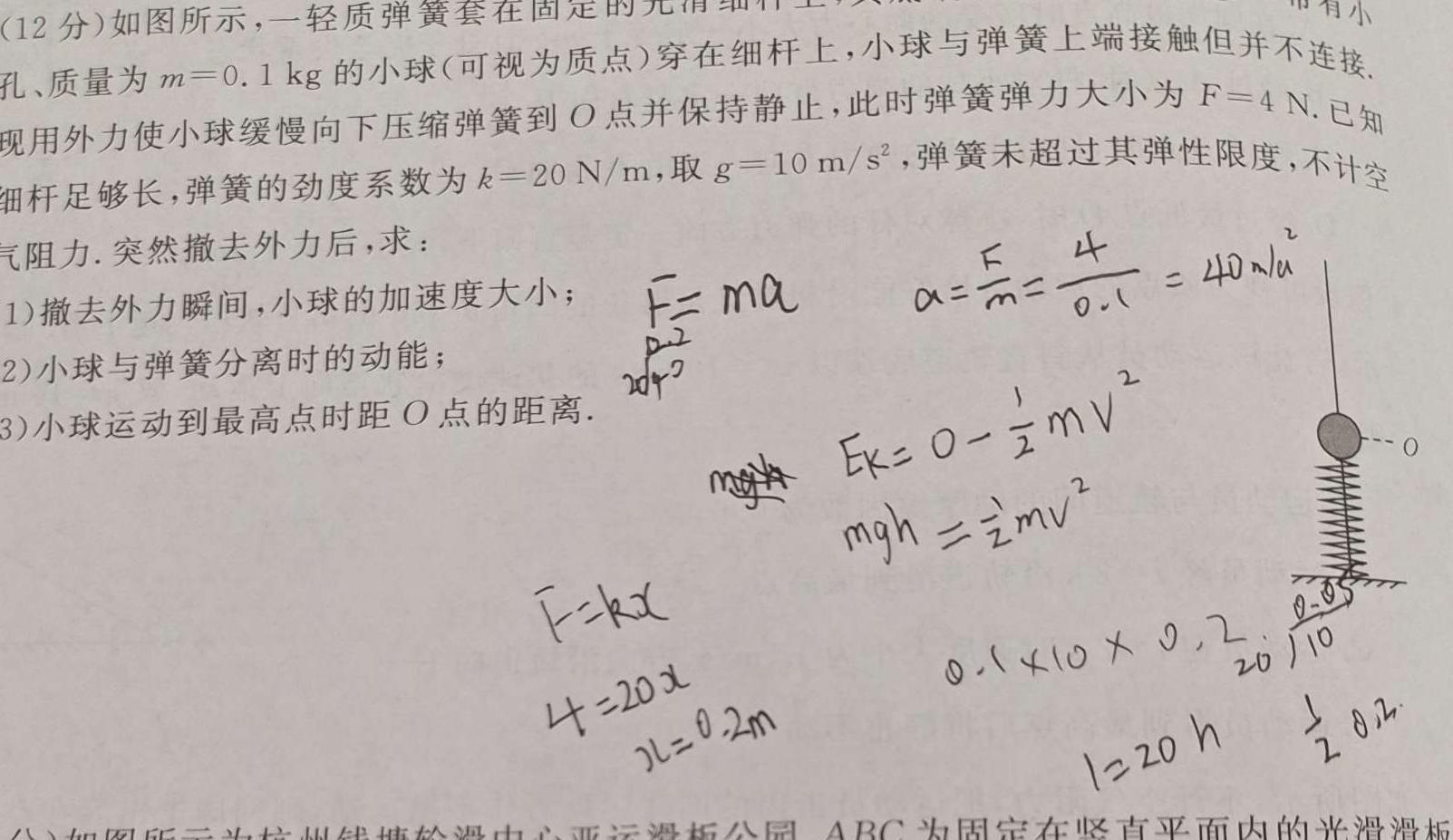 2024届普通高校招生全国统一考试仿真模拟·全国卷 YX-E(二)物理试题.