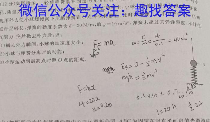 ［山东大联考］山东省2024届高三年级上学期12月联考物理试题答案