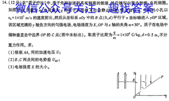 山西思而行 2023-2024学年高二11月期中考试物理试卷答案