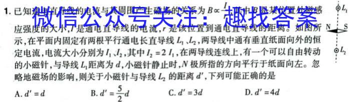 河南省2024届九年级第一学期学习评价（2）物理试卷答案