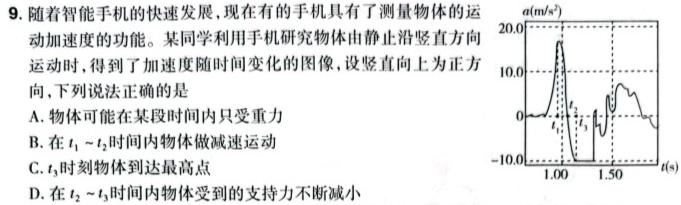 [今日更新]黑龙江省2023-2024学年高三上学期12月月考(24291C).物理试卷答案