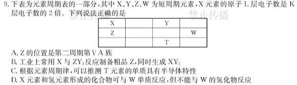 1江西省“三新”协同教研共同体2023年12月份高一年级联合考试（❀）化学试卷答案