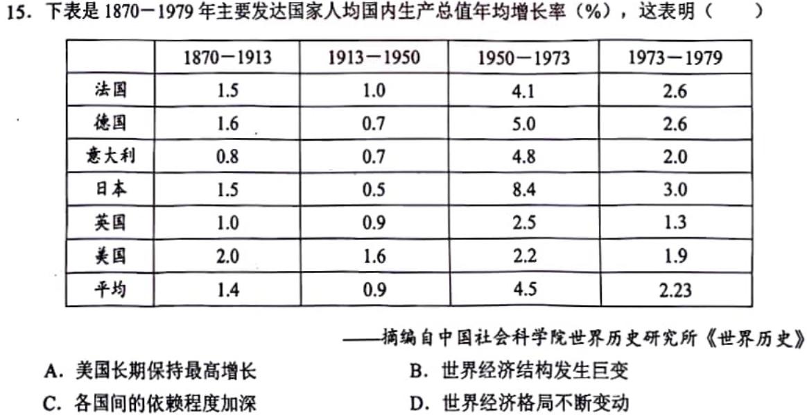 河南省2023-2024学年度高一年级期中考试卷（新教材）政治s