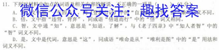 山西省吕梁市2023-2024学年第一学期八年级期中质量监测（卷）语文