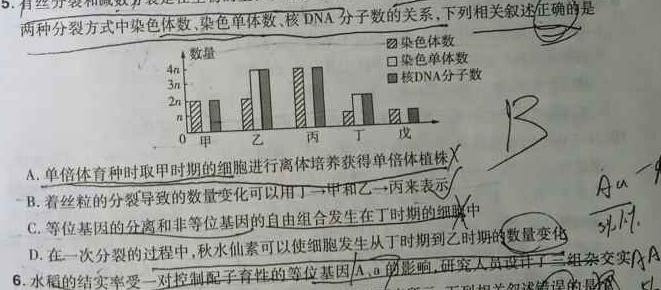 天一大联考 2023-2024学年安徽高二(上)期中考试 皖豫名校联盟&安徽卓越县中联盟生物