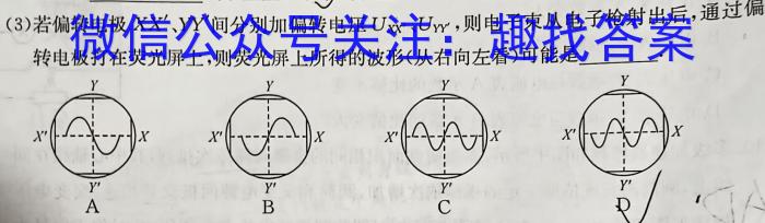 陕西省2024届高三联考试卷物理试卷答案