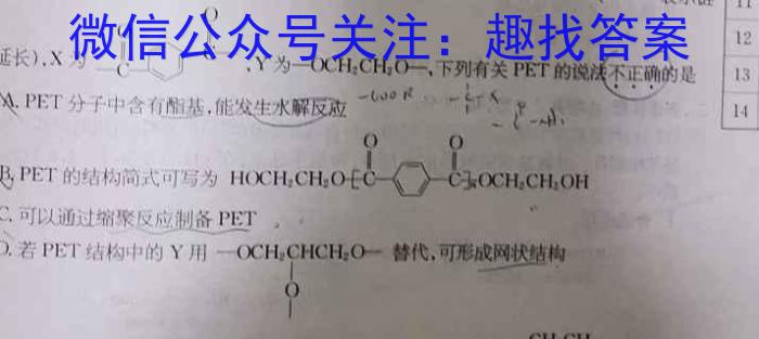 q河北省2023~2024学年高三(上)期中考试(24-165C)化学