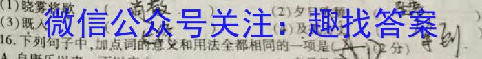 安徽省2023-2024学年度七年级阶段诊断（三）语文