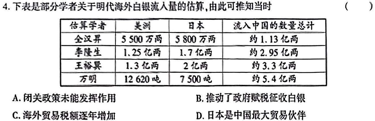 天一大联考山西省三晋名校联盟 2024届高三上学期顶尖计划联考思想政治部分