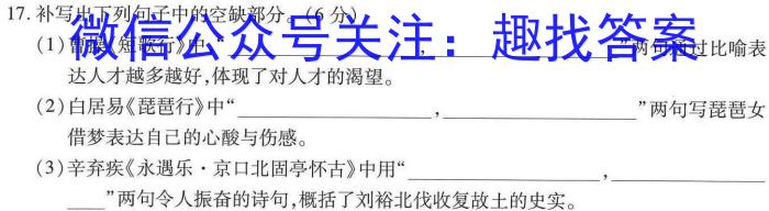 学林教育 2023~2024学年度九年级第一学期阶段作业(二)/语文