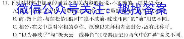 山西省2023-2024学年度上学期期中七年级学期调研测试试题/语文