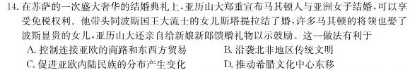 炎德英才大联考 雅礼中学2024届高三月考试卷(三)历史