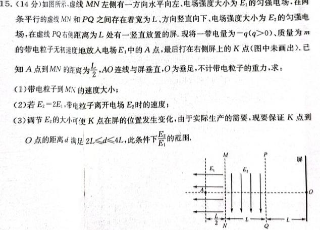 [今日更新]［新乡一模］2024年新乡市高三年级第一次模拟考试.物理试卷答案