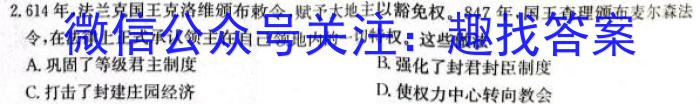 2023-2024学年开封市五县联考高二期中考试历史试卷