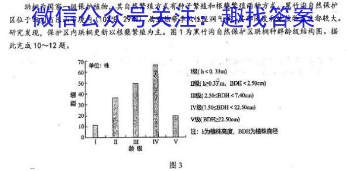 哈三中2023-2024学年度下学期高二第一次验收考试地理试卷答案