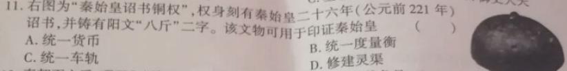 2023年湖北省孝感市高一11月期中考试历史