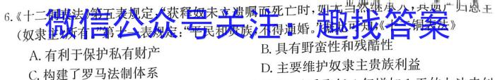 安徽省合肥市2024届九年级第一学期11月份阶段练习（11月）历史