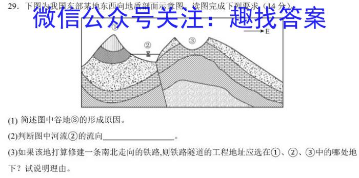 [今日更新]2024届江西省九江市九年级教学质量检测（二）地理h