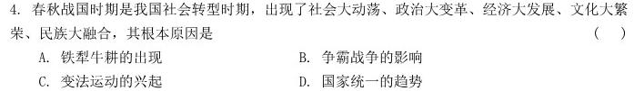 天一大联考 2023-2024学年(上)高二期中考试历史