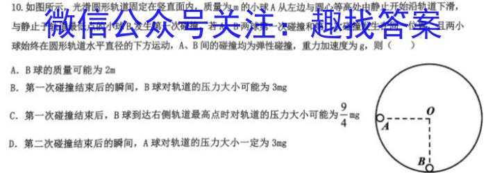 ［江西大联考］江西省2023-2024学年度高二年级上学期12月联考物理试卷答案