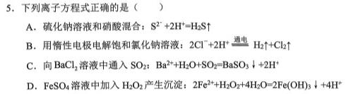 1衡水金卷先享题一轮复习摸底卷2023-2024答案化学试卷答案