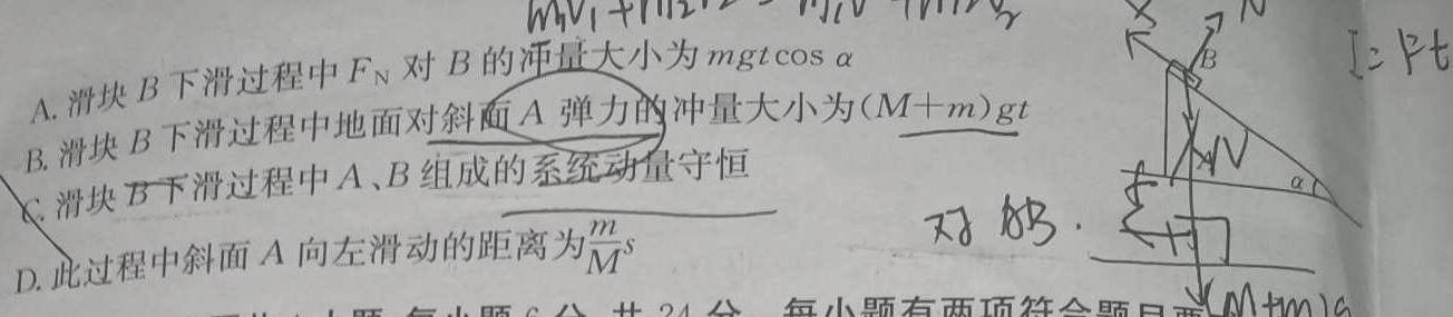 广西省贵港市2024届高三年级上学期12月联考物理试题.