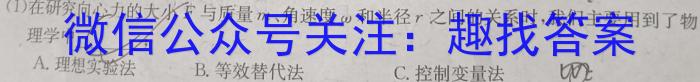 炎德英才大联考 雅礼中学2024届高三摸底考试物理`