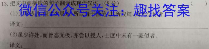 安徽省2024届耀正优+12月高三名校阶段检测联考语文