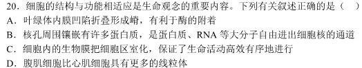 陕西省2024届高三12月联考（12.5）生物学试题答案