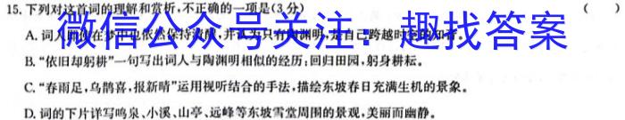 2024届湖北省高三12月联考(24-16C)/语文