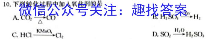 q安徽省2023-2024学年第一学期高一年级期中考试（241257D）化学