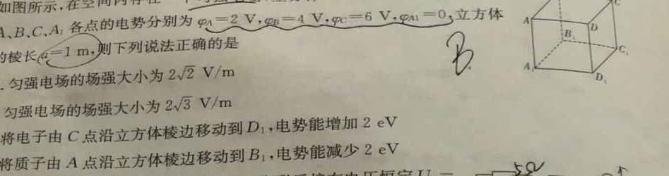 [今日更新]2024新高考单科综合卷 XGK(二).物理试卷答案