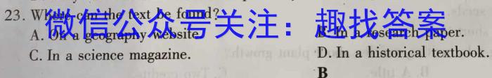 安徽省2023-2024学年度第一学期九年级学情调研英语