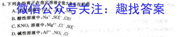 q安徽省2024届“皖南八校”高三第二次大联考化学