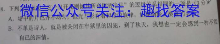 云南省楚雄州中小学2023~2024学年高二上学期期中教育学业质量监测(24-59A)语文