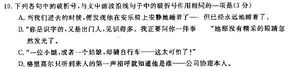 金考卷 百校联盟(新高考卷)2024年普通高等学校招生全国统一考试 领航卷(1)语文试卷 答案