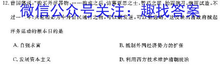 山西省2024届九年级阶段评估(二)[3L R]历史