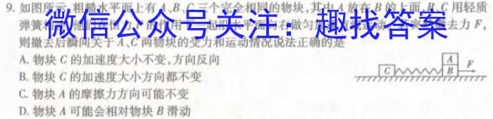 福建省2023-2024学年高中毕业班第一学期期中考试（11月）物理试卷答案