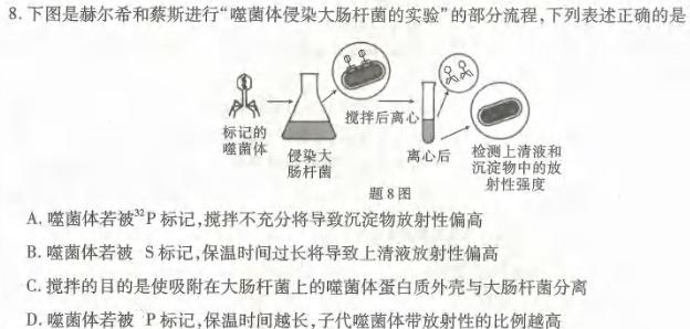 江西省2024届九年级上学期质量监测考试生物学试题答案