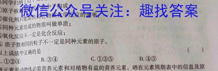 q安徽省2023-2024学年度第一学期八年级期中综合性作业设计化学