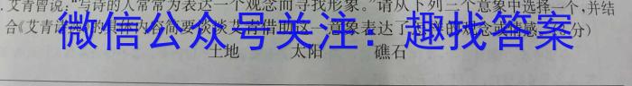 甘肃省武威2023-2024学年八年级第一学期第三次月考试卷语文