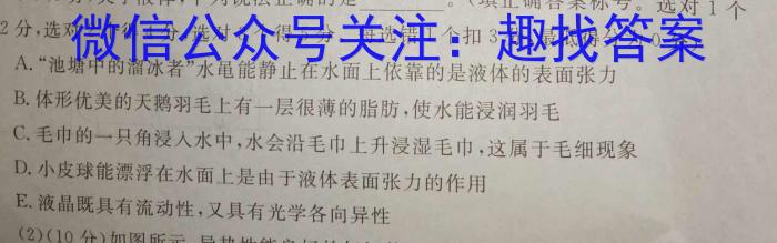 高才博学 河北省2023-2024学年度七年级第一学期素质调研三物理试卷答案