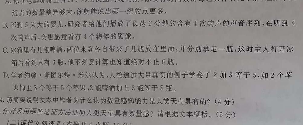 2024届高考模拟卷(四)4语文试卷 答案